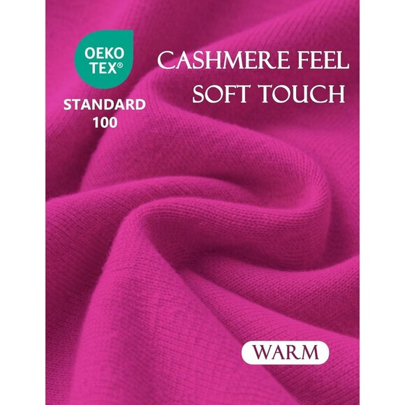 Women's 1-hotpink Cross Front Poncho Sweater Wrap Knitted Elegant Shawls Cape - Picture 3 of 5